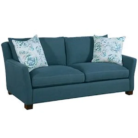 Casual Upholstered Sofa with Track Arms